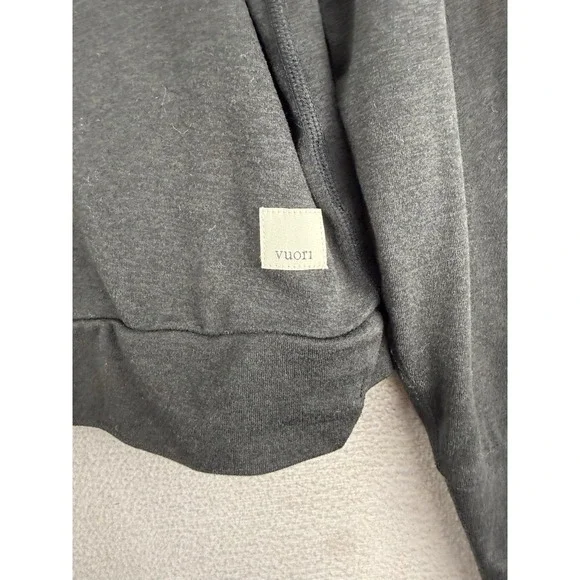 Vuori Halo Essential Hoodie Women's Sz L Black Heathered Deamknit Athleisure - Picture 6 of 7